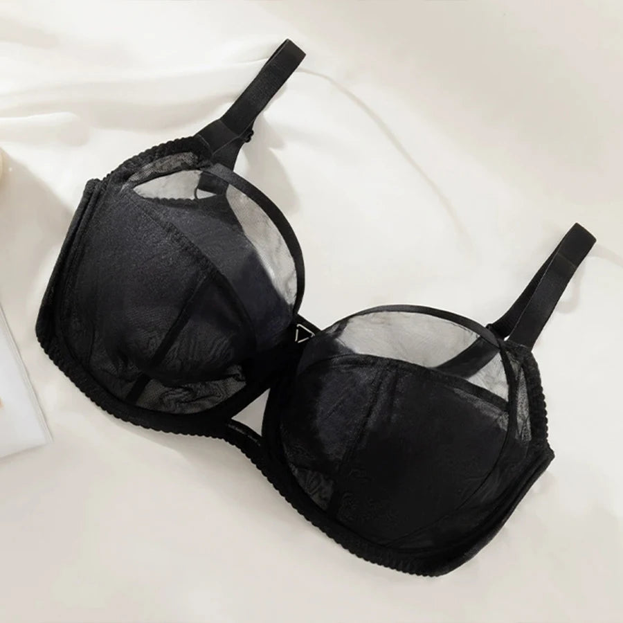 Womens Ultra-thin Minimizer Bra Non Padded Underwire Female Breathable Plus Size Lingerie 34 36 38 40 42 D DD E F G H
