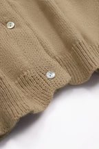 Women's Beige Oversized Knit Cardigan