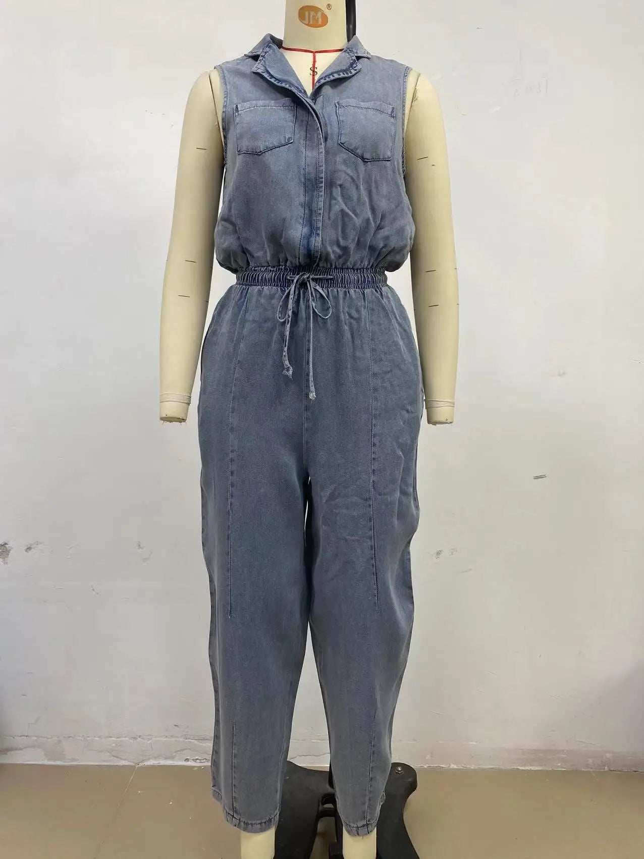 2025 Women's Clothing Summer New Casual Wash Thin Denim Jumpsuit