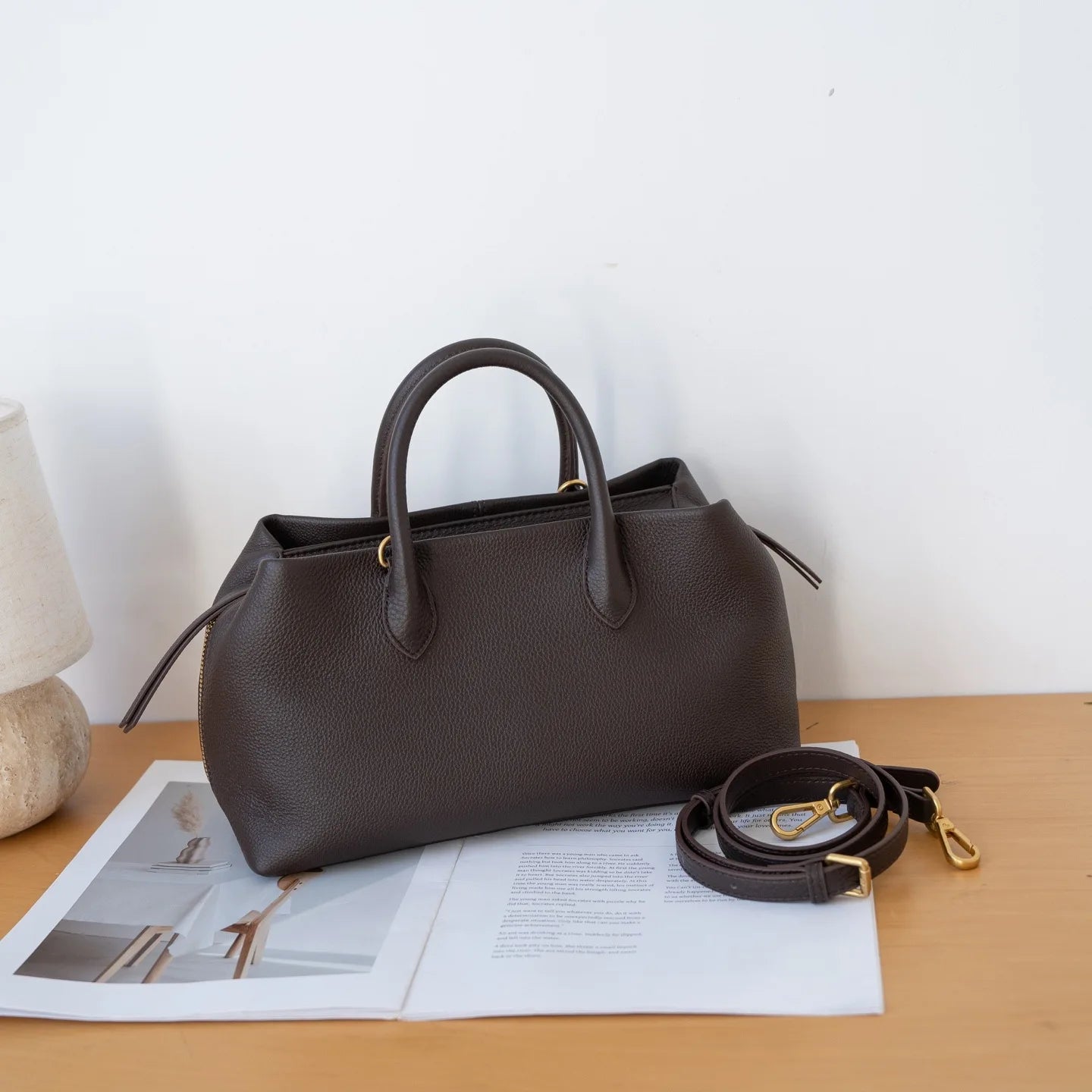 Natural Fall Commuter Versatile Women's Handbag Shoulder Messenger Large Capacity Multi-compartment Practical Unique Fashion