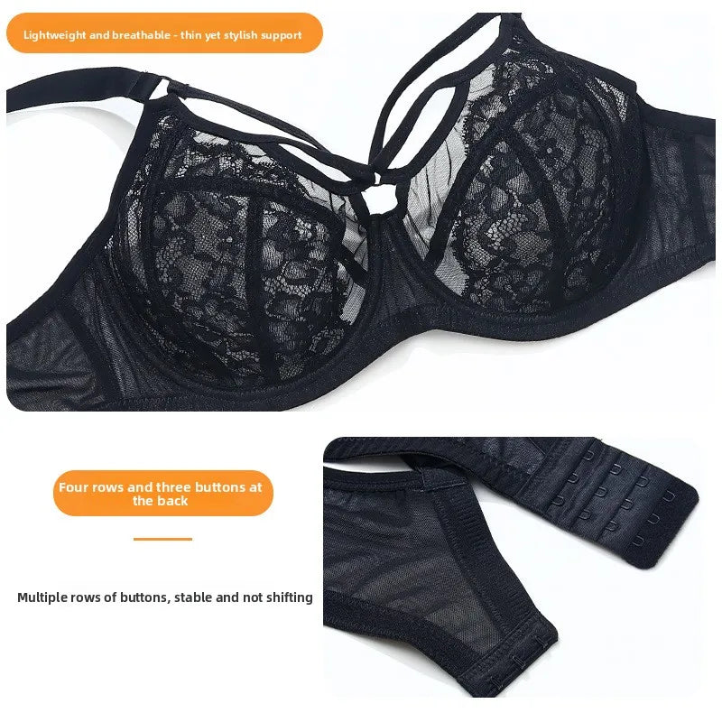 Plus Size Full Coverage Bras for Large Bust , Minimizer Lift Support , Lace Breathable Thin, D-K Cup , For Curvy Women