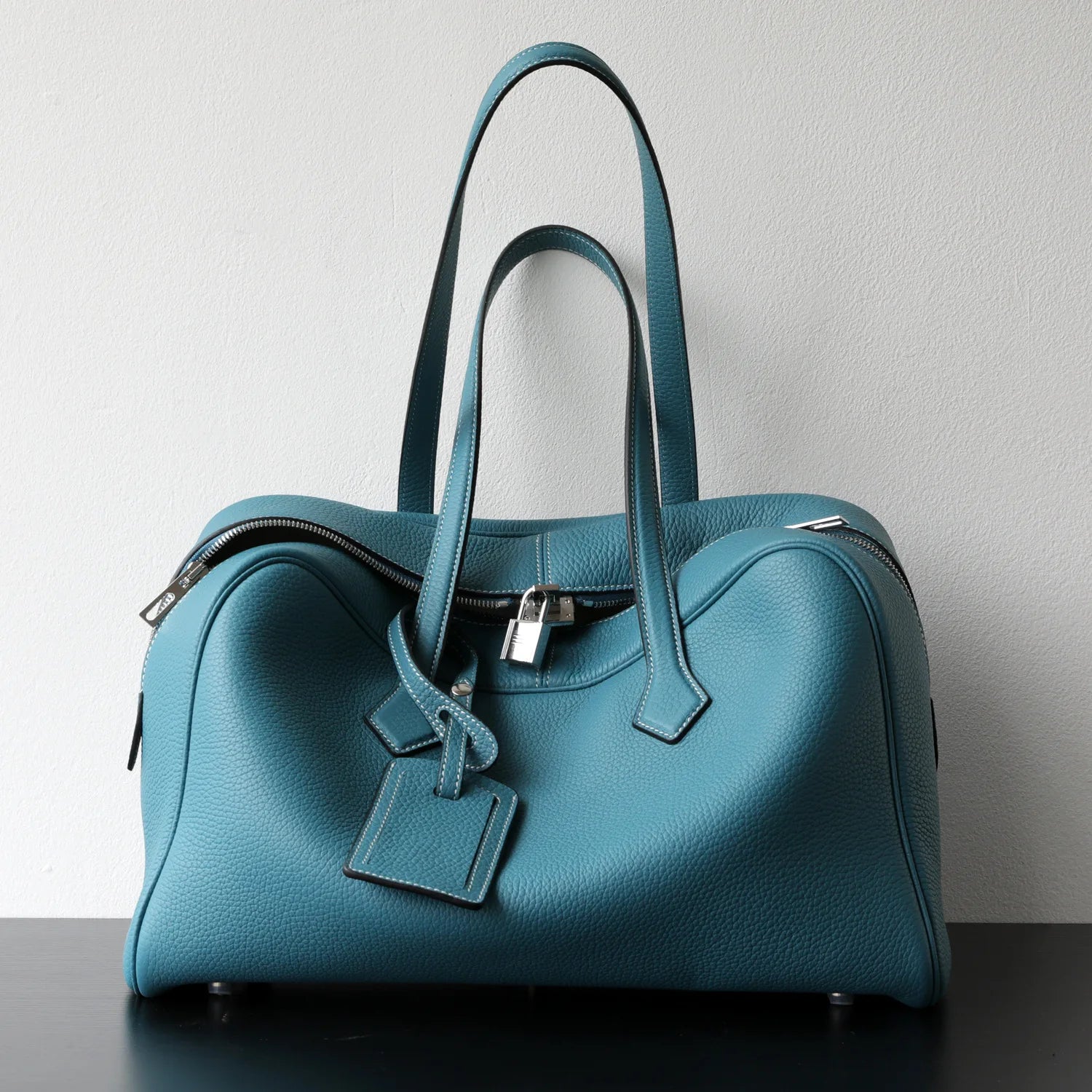 Premium First Layer Cowhide Boston Genuine Leather Women's Bag Simple Large Capacity Bowling Armpit Bag Portable Messenger Bag