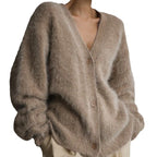 Mink Cardigan Long Sleeve Chic Knitwear Sweater