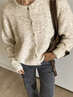 Women's Grey Wool Knitted Cardigan