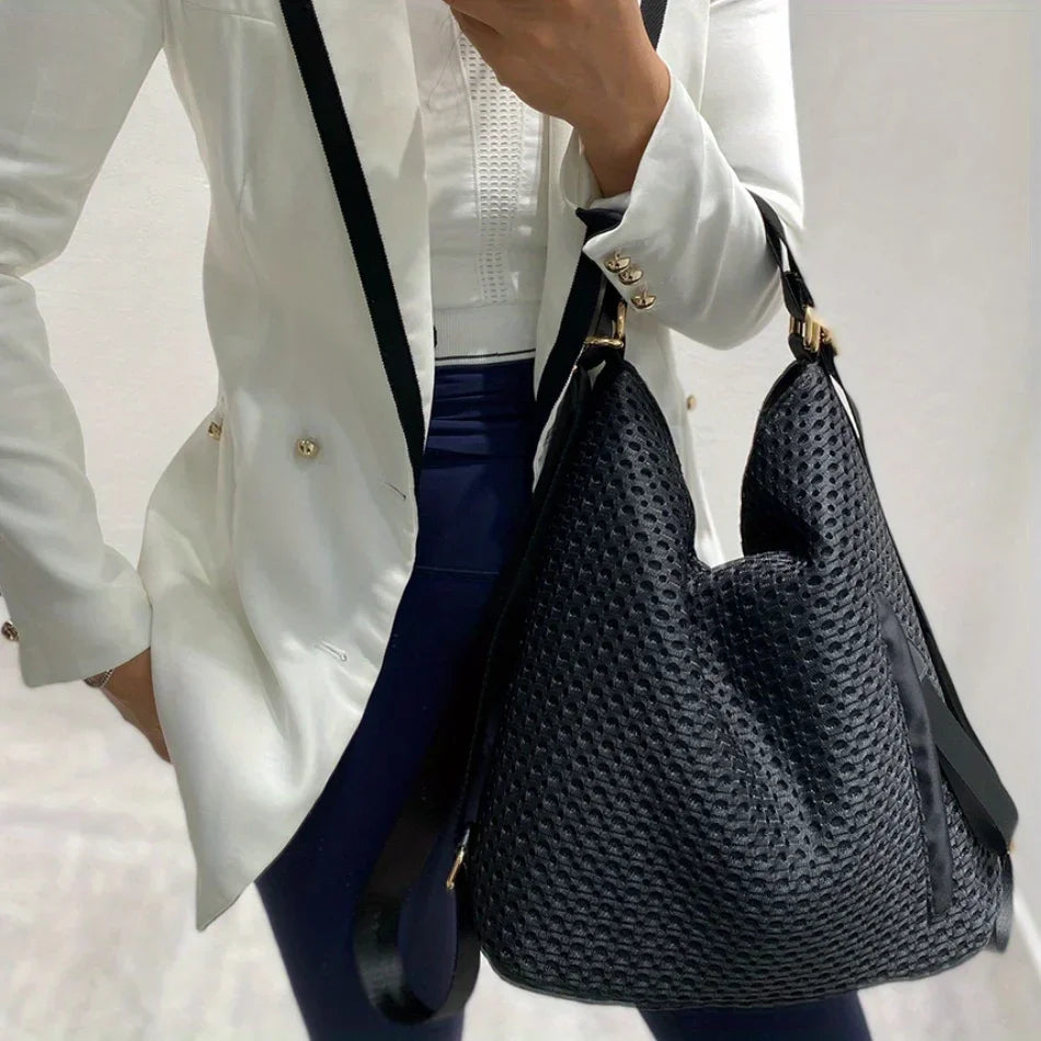 Women's multifunctional Oxford cloth bag Fashion shoulder bag Mesh shoulder large capacity leisure bag messenger bag