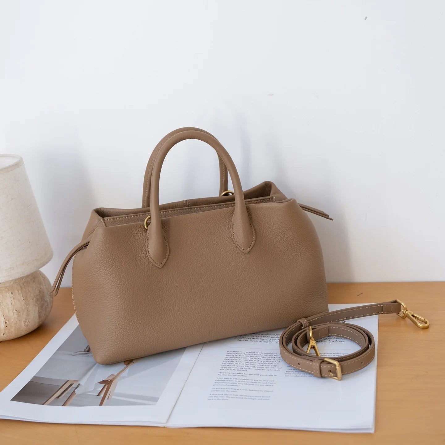 Natural Fall Commuter Versatile Women's Handbag Shoulder Messenger Large Capacity Multi-compartment Practical Unique Fashion