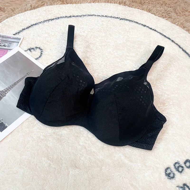 Minimizer Bra Non-Padded Sexy Women's Lace Underwire Female Full Cup Plus Size Adjustable Lingerie 34 36 38 40 42 C D E F G H