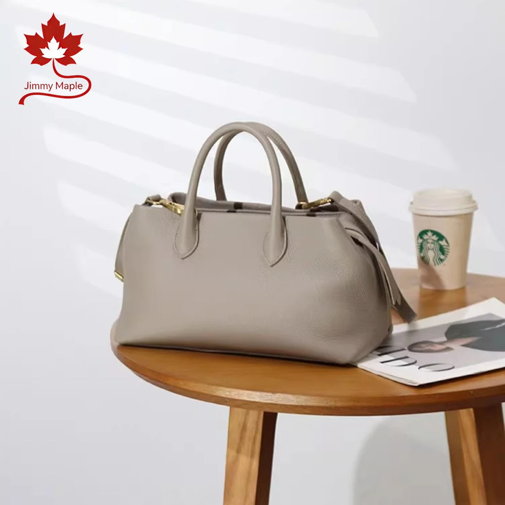 Hot Sale Multi-layered Large Women Travel Tote Soft Imported Cow Leather Female Handbag Commuter Ladies Shoulder Bag Big