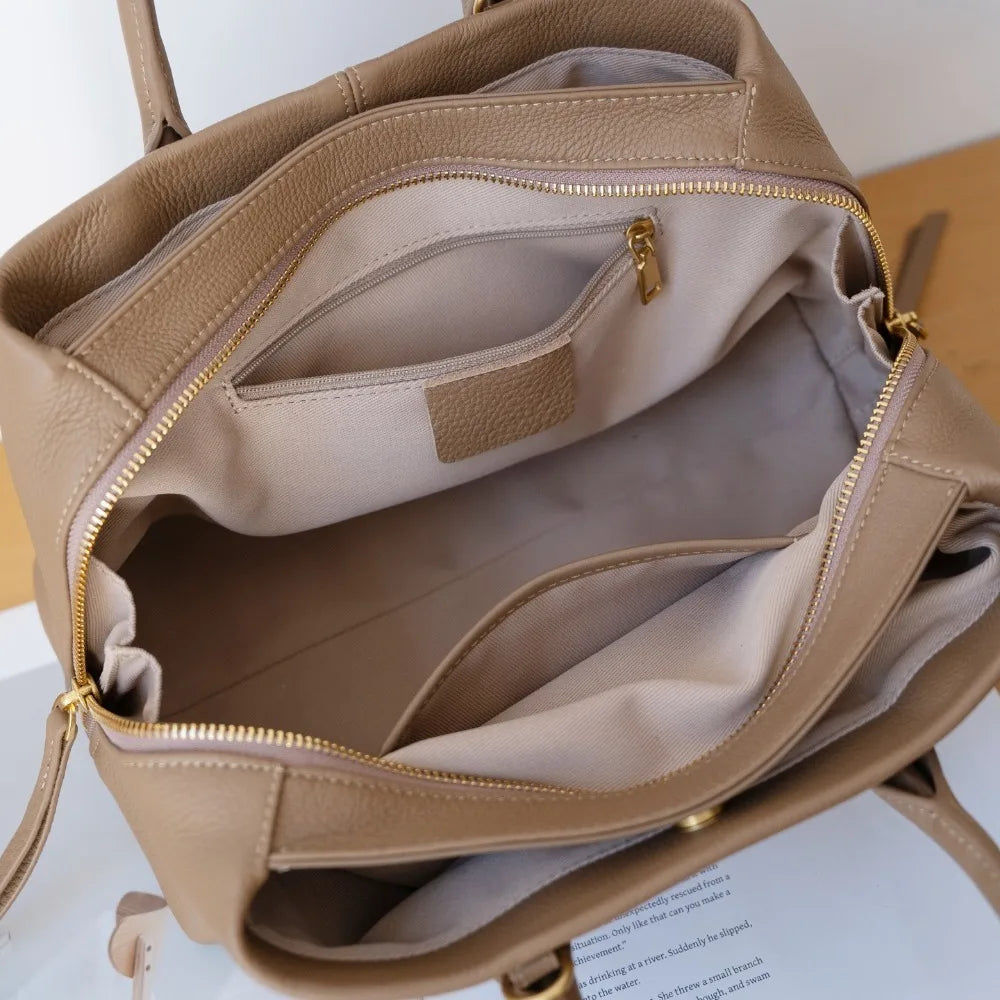 Natural Fall Commuter Versatile Women's Handbag Shoulder Messenger Large Capacity Multi-compartment Practical Unique Fashion