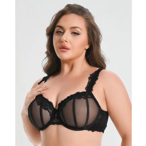 75 80 85 90 95 D E F G H I Plus Size Stick On Bra For Women Bra Brasier Mujer Brassiere Femme Black Bralette Lace Lingerie