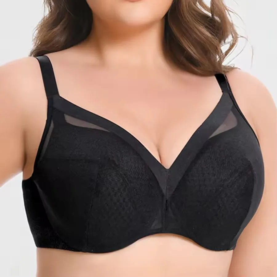 Minimizer Bra Non-Padded Sexy Women's Lace Underwire Female Full Cup Plus Size Adjustable Lingerie 34 36 38 40 42 C D E F G H