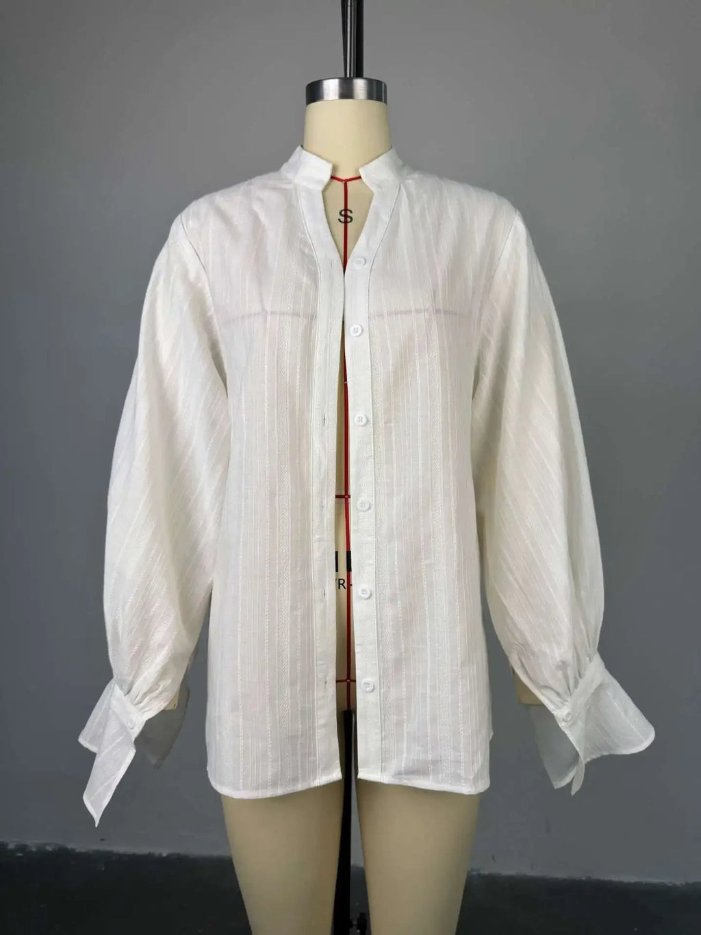 Fashion White Women Long Sleeve Cotton Chic Oversize Blouse - Easydrop