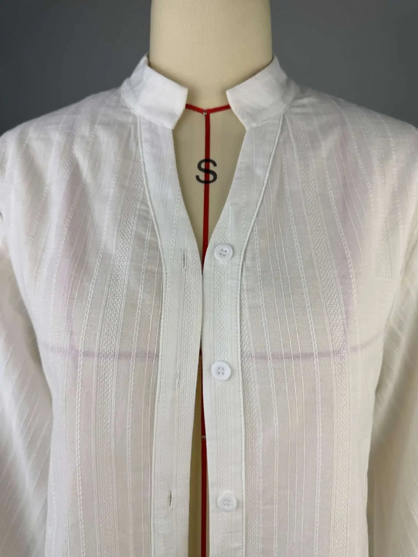 Fashion White Women Long Sleeve Cotton Chic Oversize Blouse - Easydrop