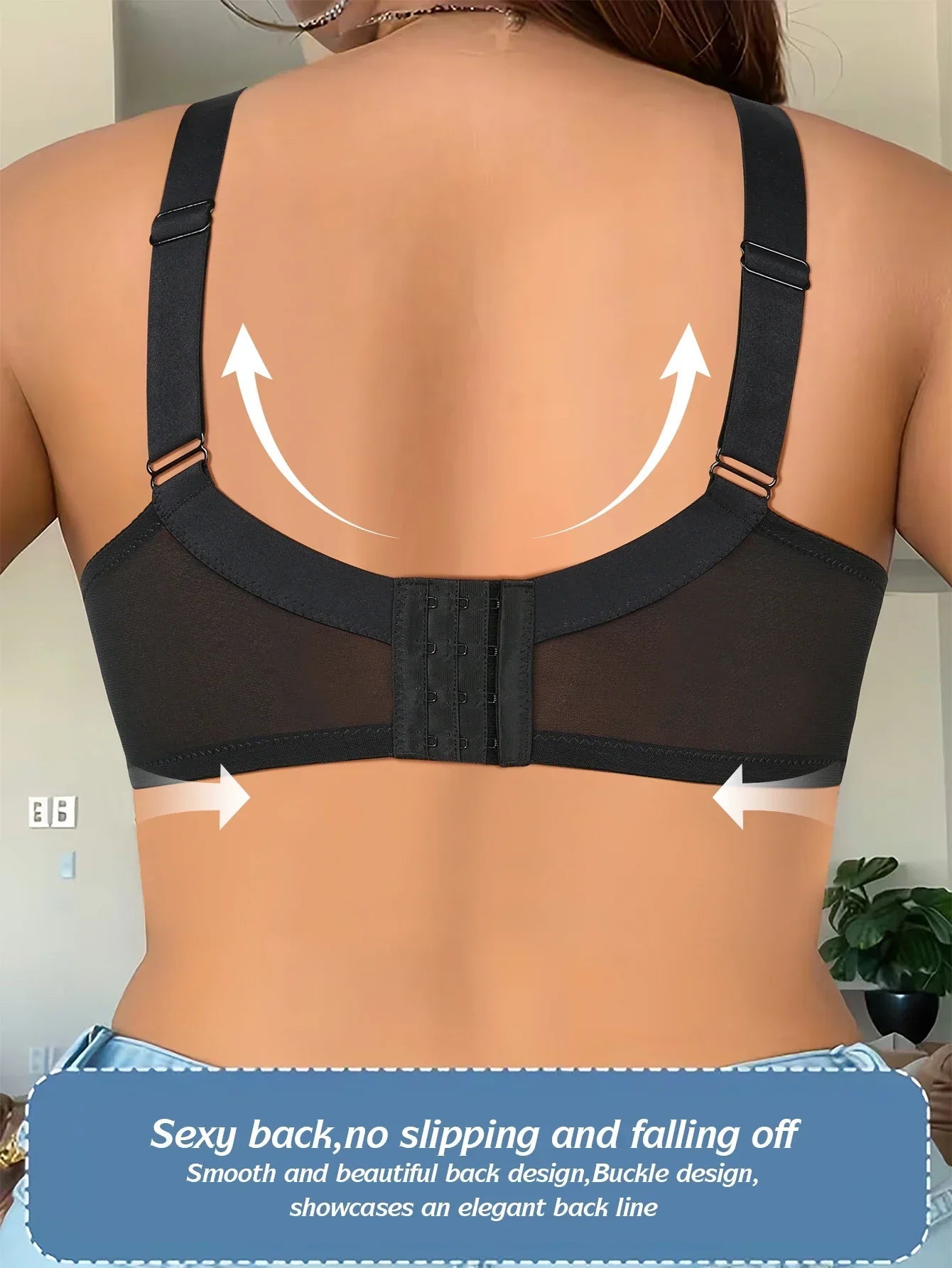 Floral Lace Wireless Padded Full Cup Bra with Comfortable Breathable Mesh Cups - Easydrop