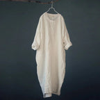 johnature-women-vintage-cotton-linen-long-sleeve-long-dress-8293194 - Easydrop