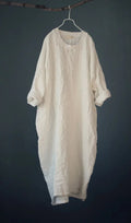 johnature-women-vintage-cotton-linen-long-sleeve-long-dress-9185676 - Easydrop