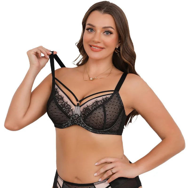 lace-plus-size-thin-mesh-embroidery-full-cup-bra-2201105 - Easydrop