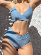 new-7-colors-v-neck-high-waist-two-pieces-bikini-set-8006042 - Easydrop