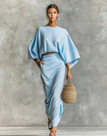 New Fashion, Bat Sleeve Casual Shirt + Skirt Suit for Women . - Easydrop