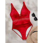 new-sexy-mesh-sheer-v-neck-women-one-piece-swimsuit-1032450 - Easydrop
