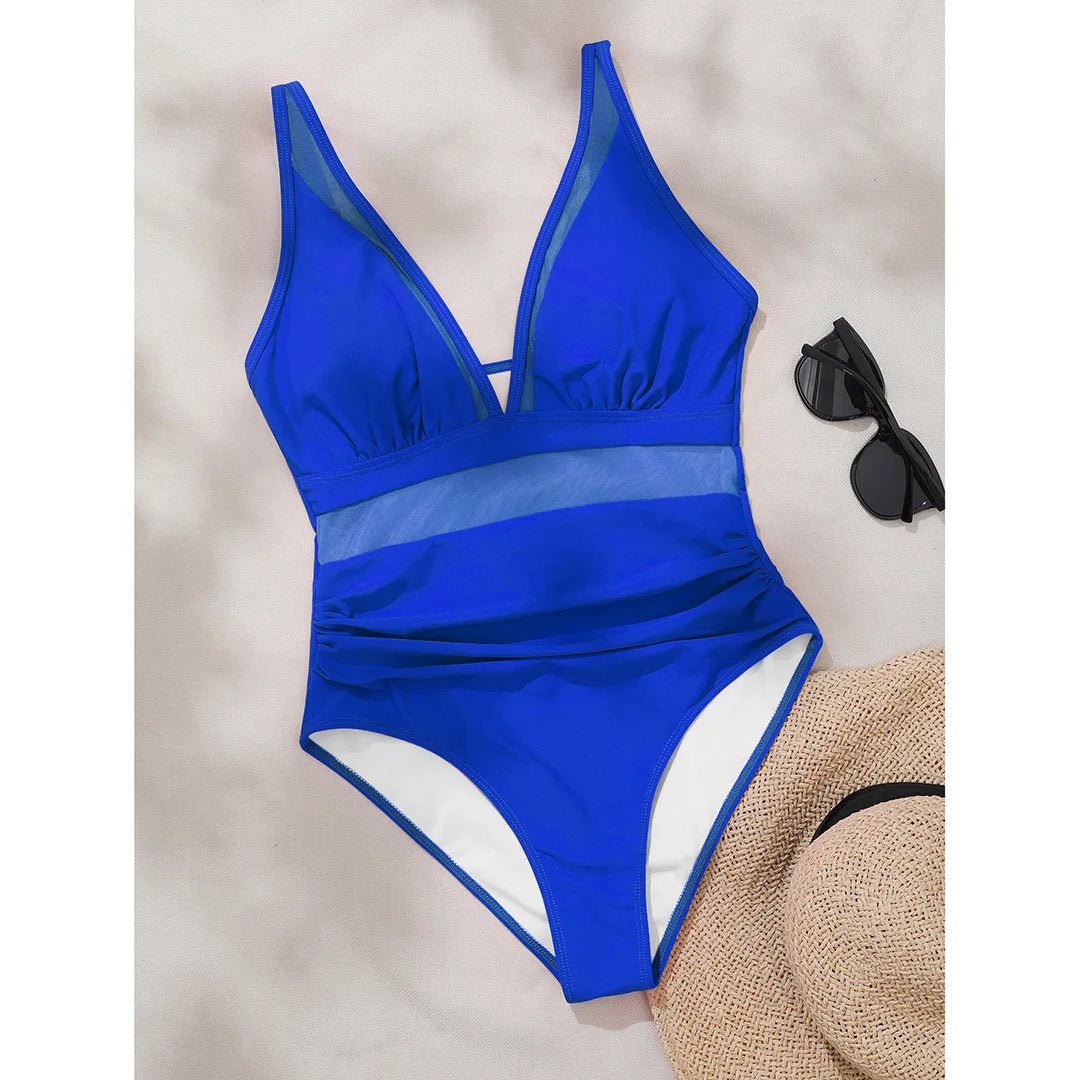 new-sexy-mesh-sheer-v-neck-women-one-piece-swimsuit-8072693 - Easydrop