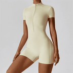 one-piece-yoga-suit-half-zipper-short-sleeved-with-stand-up-collar-4286631 - Easydrop
