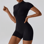 one-piece-yoga-suit-half-zipper-short-sleeved-with-stand-up-collar-4967412 - Easydrop