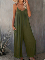 plus-size-new-cross-border-solid-color-pocket-casual-jumpsuit-1339733 - Easydrop