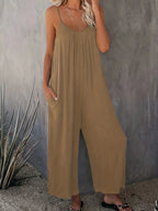 plus-size-new-cross-border-solid-color-pocket-casual-jumpsuit-4339354 - Easydrop
