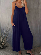 plus-size-new-cross-border-solid-color-pocket-casual-jumpsuit-5358583 - Easydrop