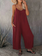 plus-size-new-cross-border-solid-color-pocket-casual-jumpsuit-7676464 - Easydrop