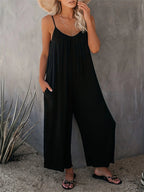 plus-size-new-cross-border-solid-color-pocket-casual-jumpsuit-9213531 - Easydrop