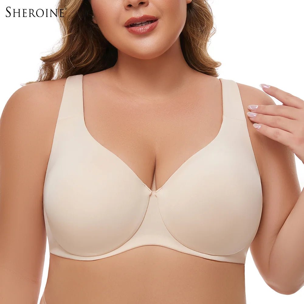 plus-size-underwire-seamless-unlined-minimizer-bra-4240261 - Easydrop
