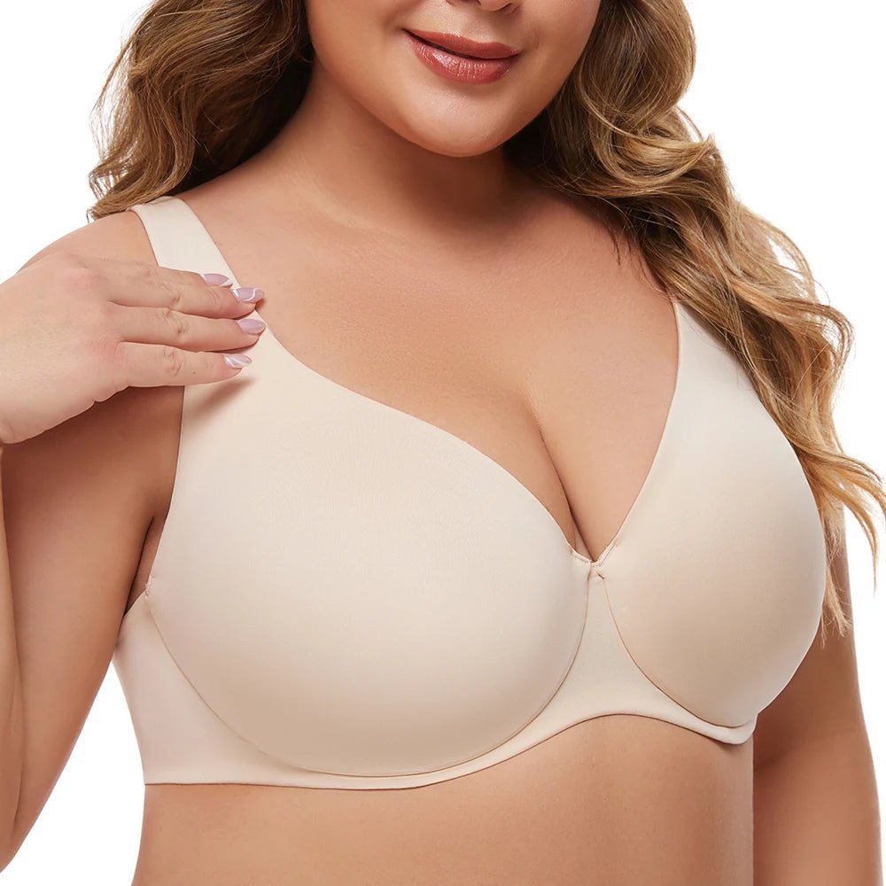 plus-size-underwire-seamless-unlined-minimizer-bra-5290371 - Easydrop