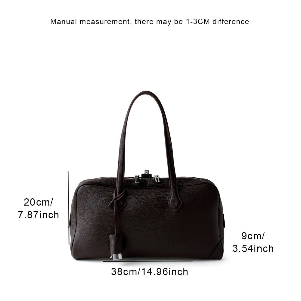 Premium Genuine Leather Boston Bag Womens Shoulder Handbag - Easydrop