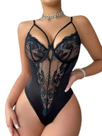 Sexy Flower Embroidery Backless Charming Elegant Smooth Casual Bodysuit - Easydrop