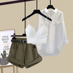 springsummer-fashion-womens-casual-shirt-shorts-three-piece-set-3290320 - Easydrop