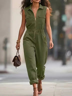 streetwear-fashion-sleeveless-zipper-turn-down-jumpsuit-for-women-4303088 - Easydrop