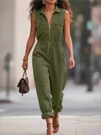 streetwear-fashion-sleeveless-zipper-turn-down-jumpsuit-for-women-9157648 - Easydrop