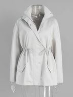 tossy-stand-collar-lace-up-long-sleeves-casual-womens-high-waist-trench-coat-5618479 - Easydrop