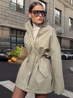 tossy-stand-collar-lace-up-long-sleeves-casual-womens-high-waist-trench-coat-7821988 - Easydrop