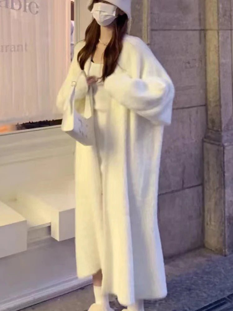 Warm Knee Length Thickened Women Cardigan Coat - Easydrop