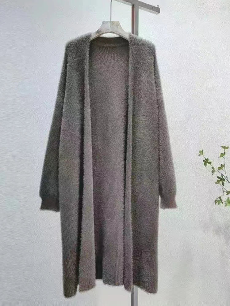 Warm Knee Length Thickened Women Cardigan Coat - Easydrop
