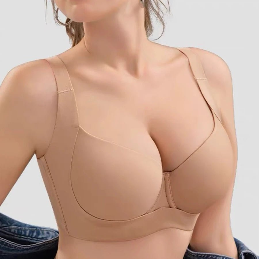 Wide Shoulder Straps, Underwire Seamless Plus Size Push Up Bra - Easydrop