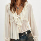 women-sheer-loose-oversized-poncho-blouse-1089533 - Easydrop