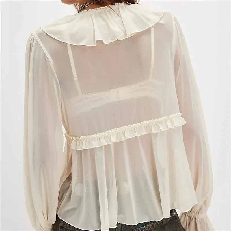 women-sheer-loose-oversized-poncho-blouse-5597780 - Easydrop