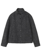 Women Short Woolen Twill Texture Single Breasted Coat - Easydrop