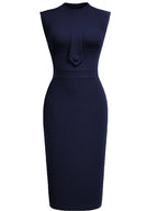 Women Sleeveless, Vintage Knee Length Bodycon Dress - Easydrop