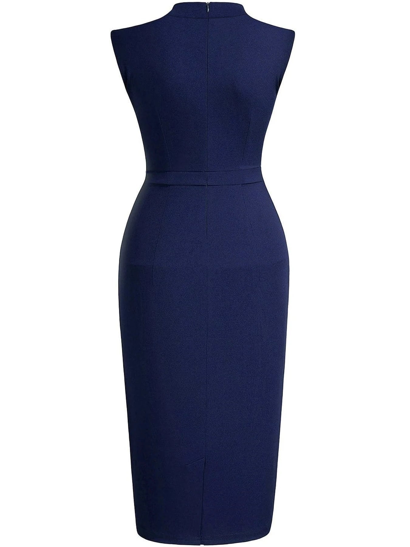 Women Sleeveless, Vintage Knee Length Bodycon Dress - Easydrop