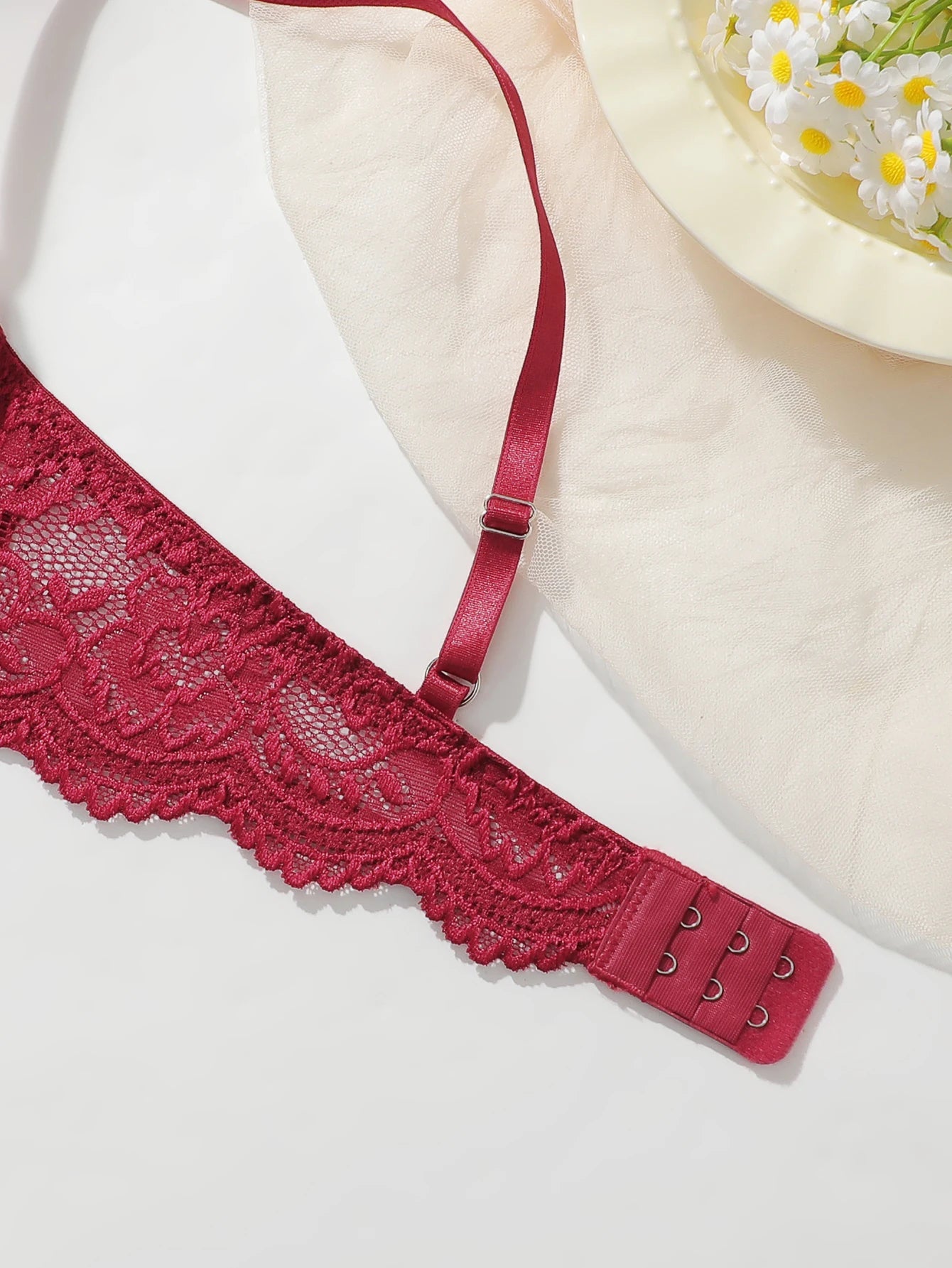 womens-lace-with-steel-ring-gathering-push-up-close-fitting-bra-4807024 - Easydrop